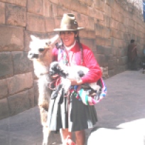 Quechua woman with alpaca