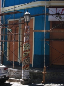 mosaics on the lamp post